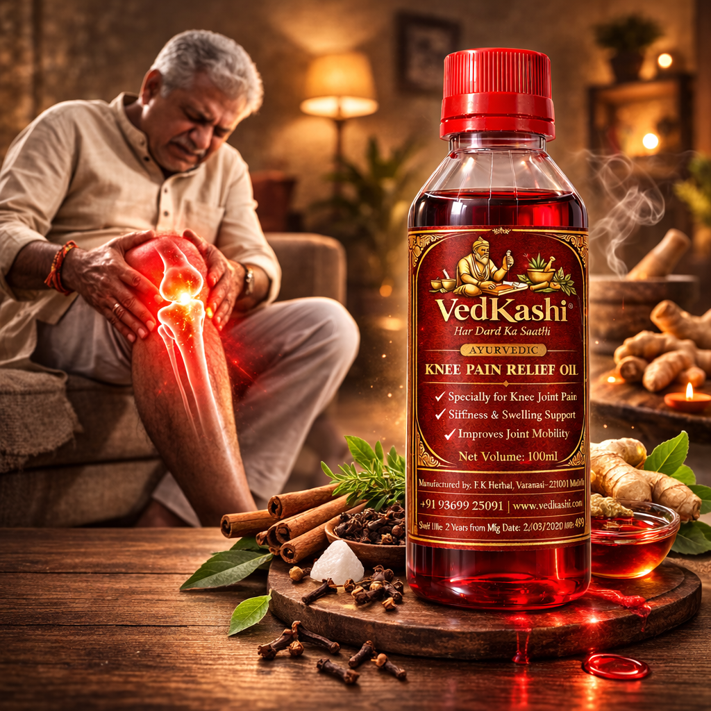 VedKashi Ayurvedic Knee Pain Relief Oil – Pack of 3 (100ml Each)