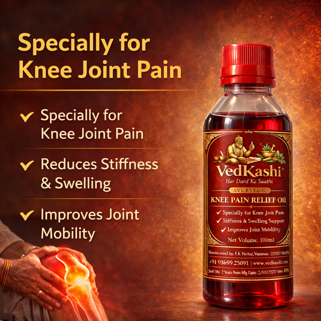 VedKashi Ayurvedic Knee Pain Relief Oil – Pack of 3 (100ml Each)
